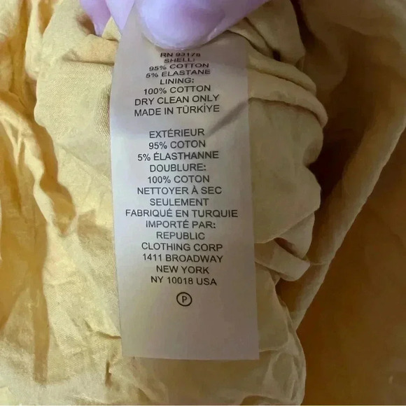 Elie Tahari Anthropologie Mustard Yellow Tiered Dress - Size XL cotton boho - Picture 10 of 11